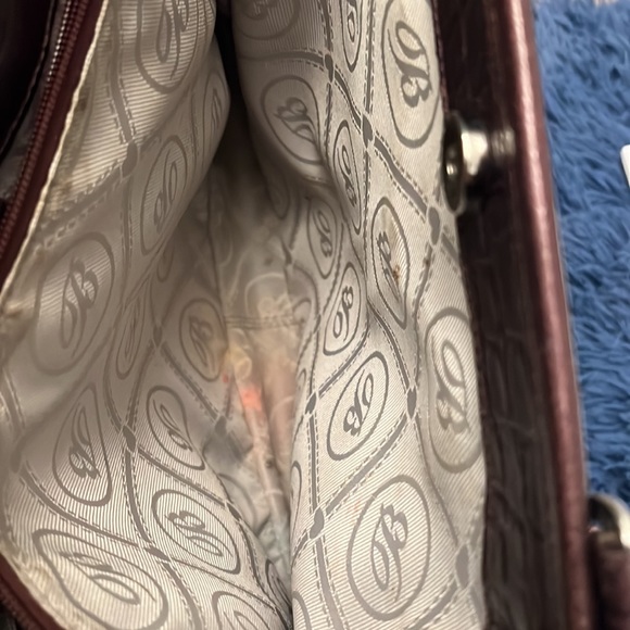 Brighton, Brown crocodile, print, leather shoulder bag - Picture 10 of 12